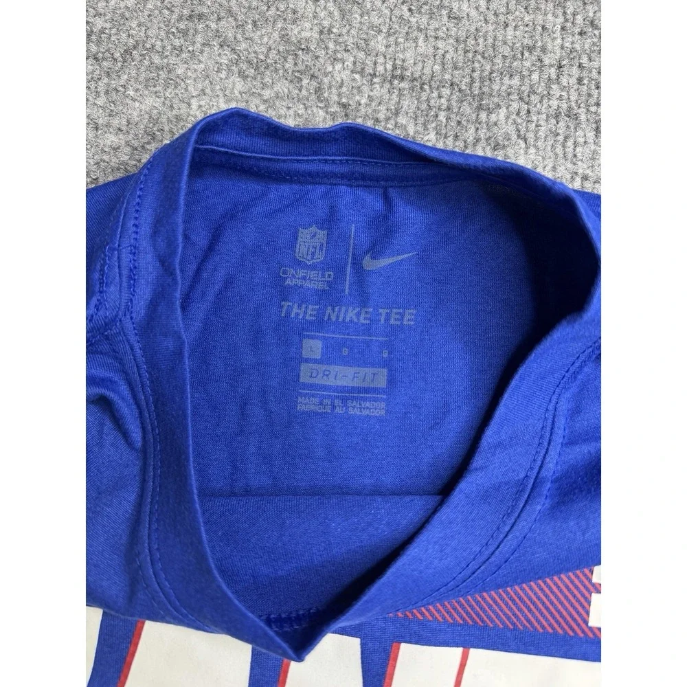 New York Giants football T shirt mens Large Nike blue athletic dri fit nfl